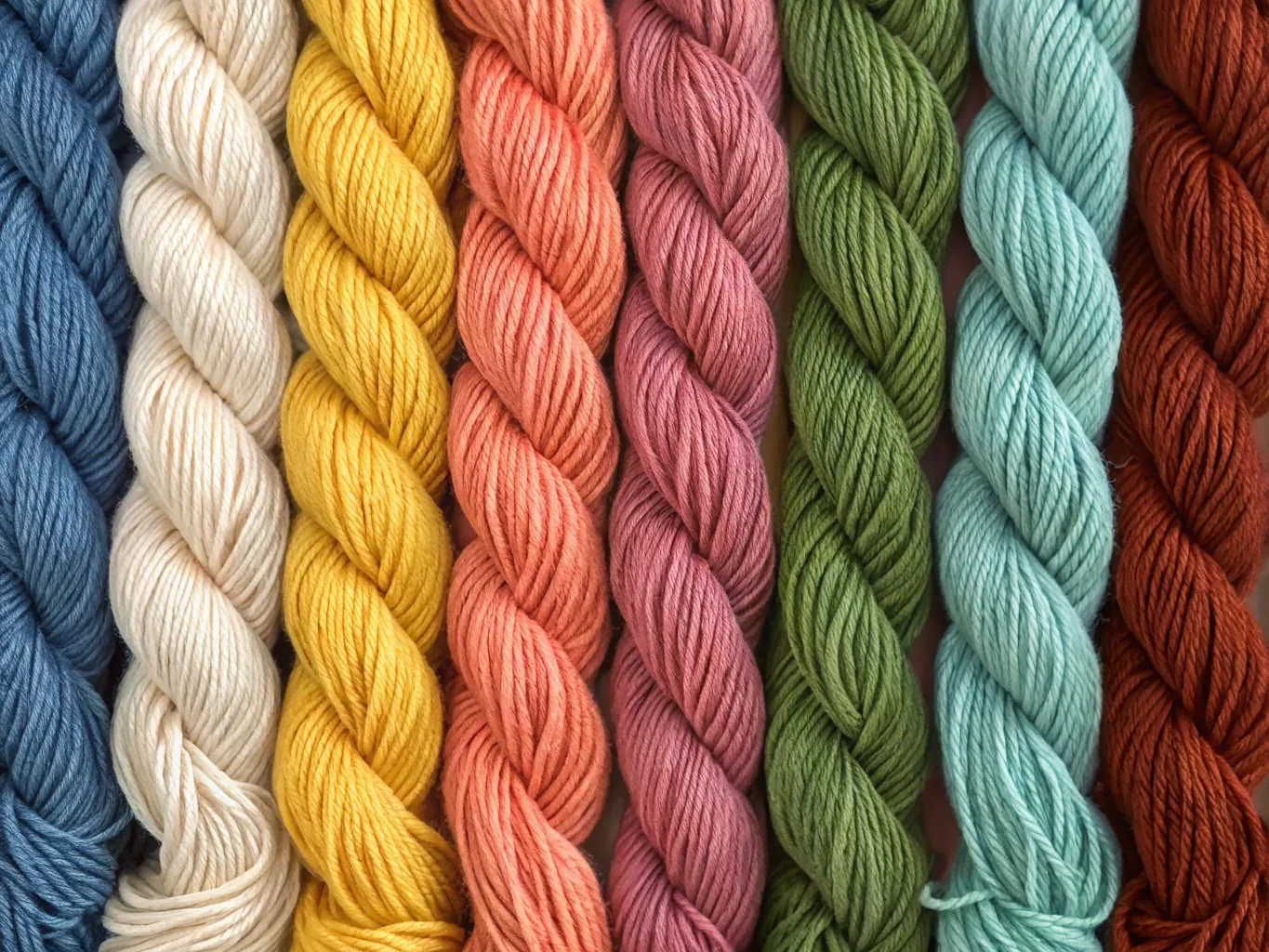 Blandade garner med olika texturer