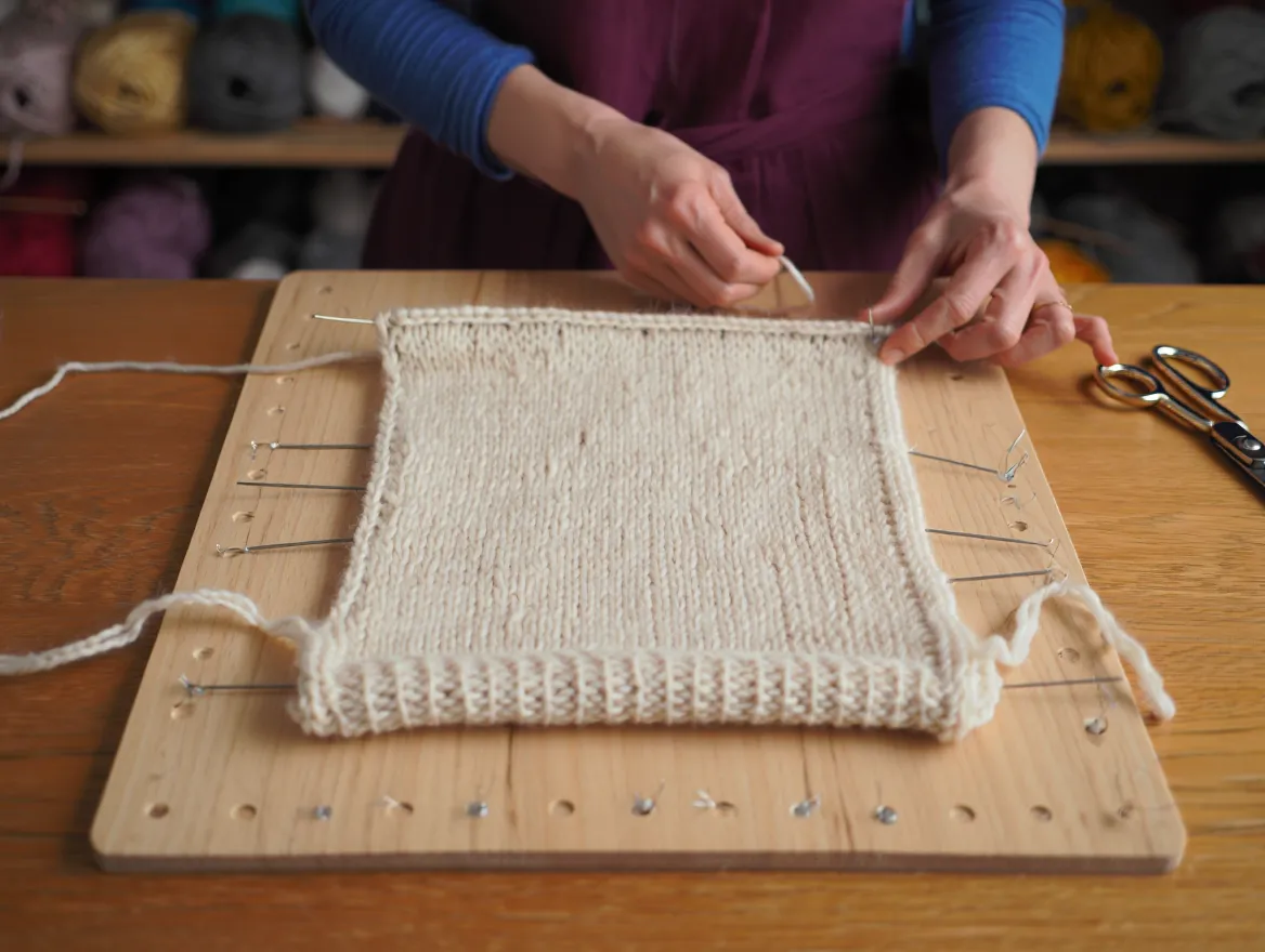 Blockning och efterbehandling av en stickad produkt